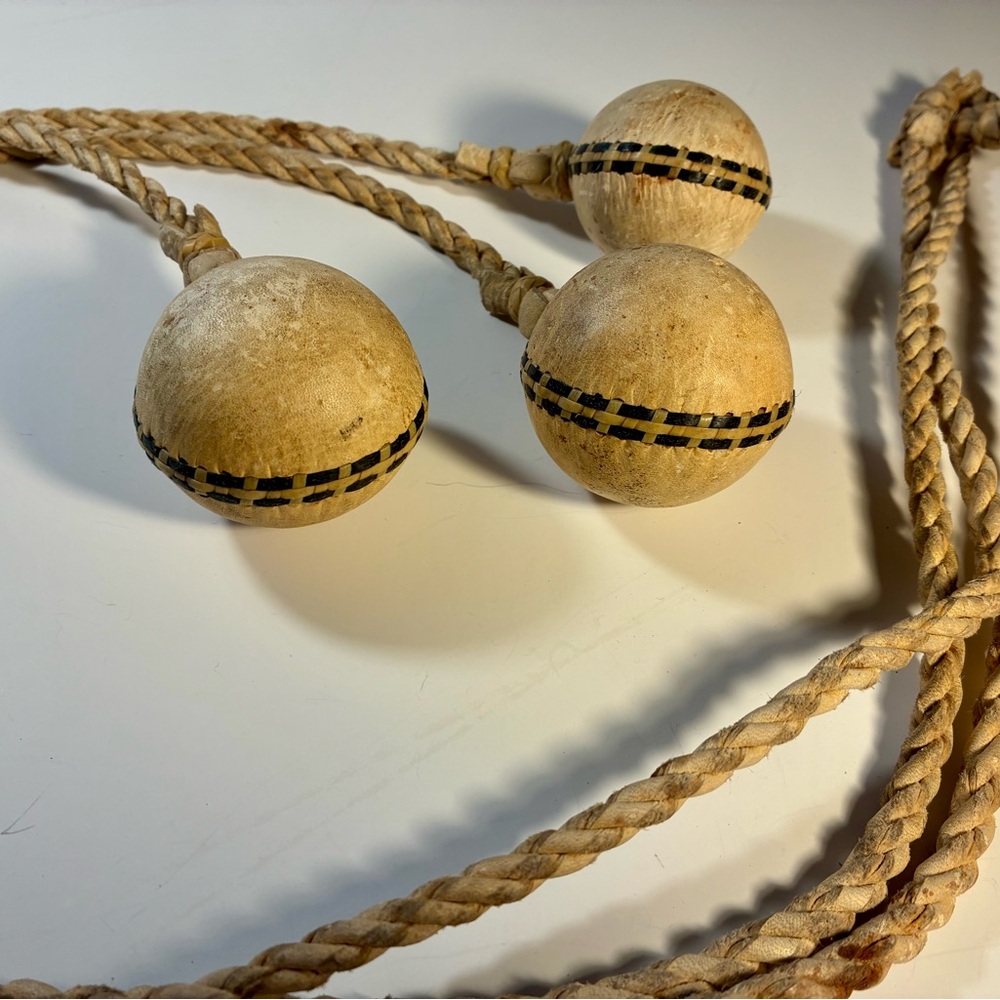 Vintage Handmade Leather Bola- Argentina